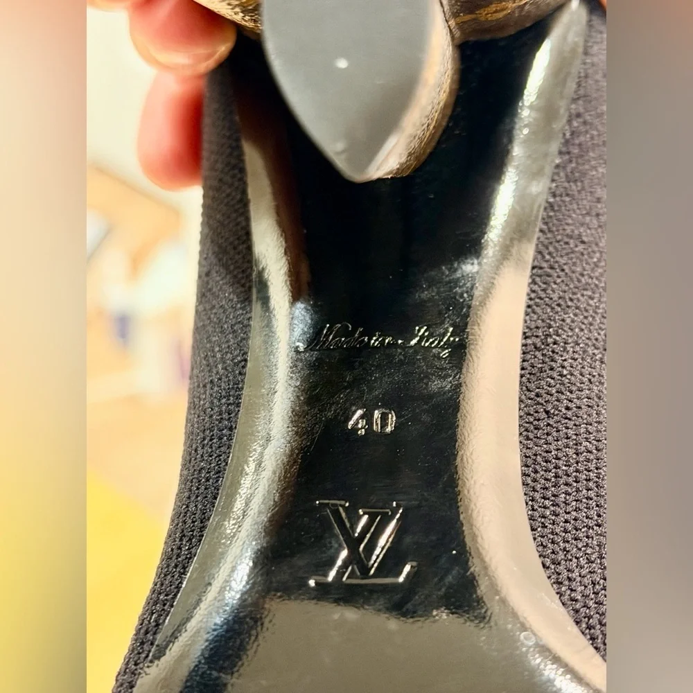 Louis Vuitton Silhouette Monogram Heel Sock Boots Size 40
